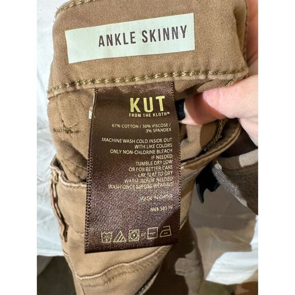 Kut from the Kloth Women's Ankle Skinny Pants Brown Size 10 Casual Minimalist - Picture 5 of 6